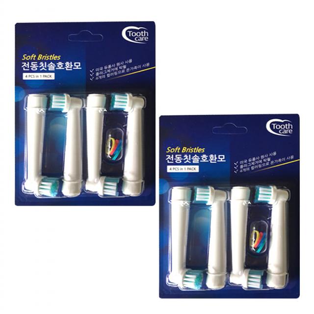 Toothcare 오랄비 전동칫솔 호환칫솔모 일반회전용 4p, 단일상품, 2개