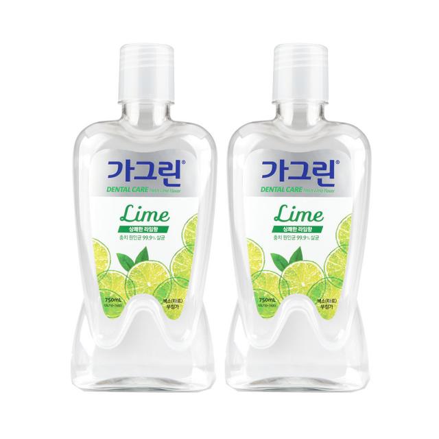 가그린 후레쉬 라임 구강청결제, 750ml, 2개