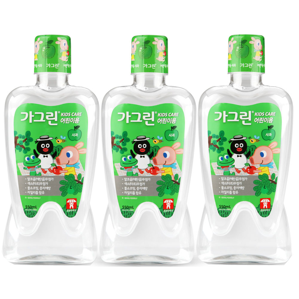 동아제약 어린이용 가그린 사과향, 550ml, 3개