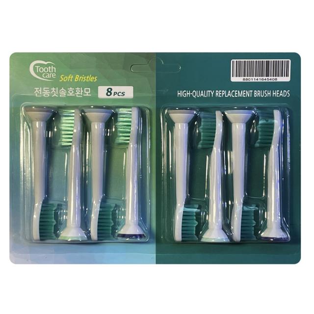 Toothcare 필립스 전동칫솔용 호환칫솔모 성인용, 8개입