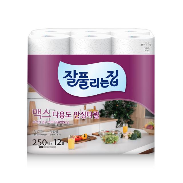 잘풀리는집 맥스 다용도 키친타올 250매, 12개입, 1개