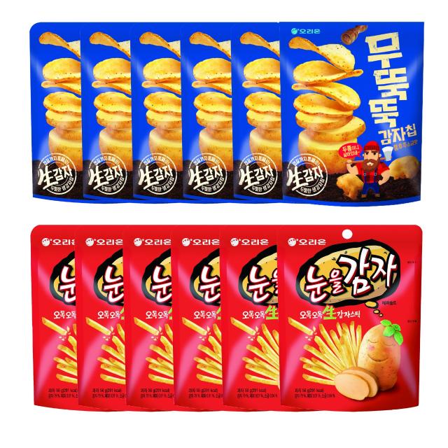 오리온 무뚝뚝감자칩 60g x 6p + 눈을감자 56g x 6p, 1세트