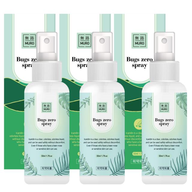 무로 벅스 제로 모기기피 스프레이 50ml 3개