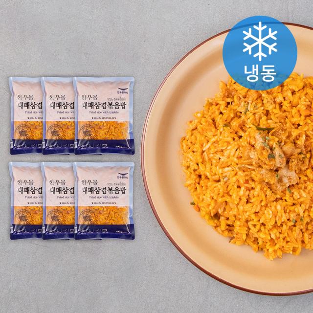 한우물 대패삼겹 볶음밥 (냉동), 300g, 6개