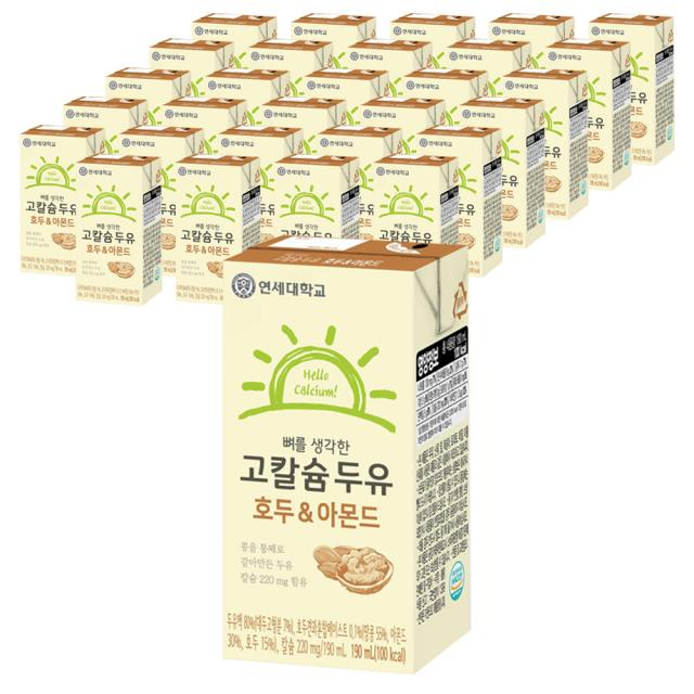 연세우유 뼈를생각한 고칼슘두유 호두&아몬드, 190ml, 72개