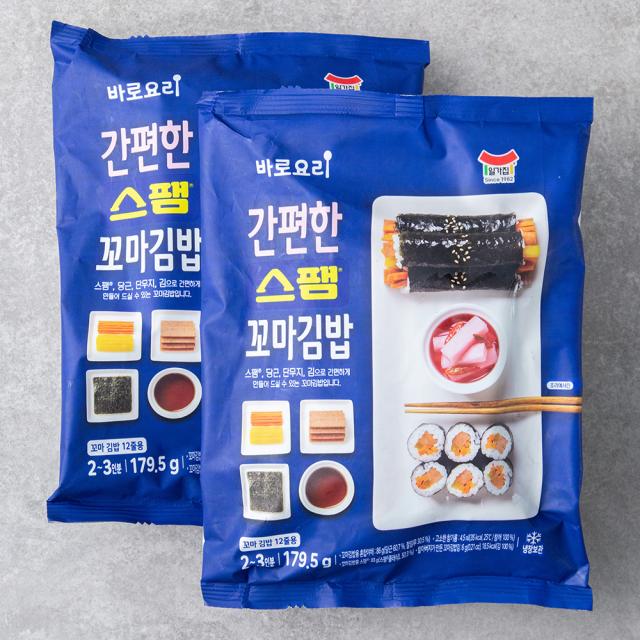 일가집 바로요리 스팸 꼬마김밥, 179.5g, 2개