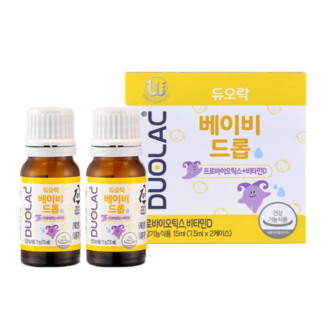 듀오락 베이비 드롭 프로바이오틱스 플러스 비타민D, 2개, 7.5ml