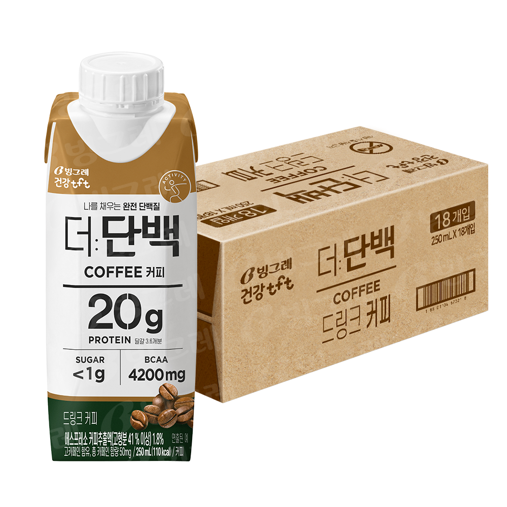 빙그레 더단백 드링크 커피 18p, 4500ml, 1개