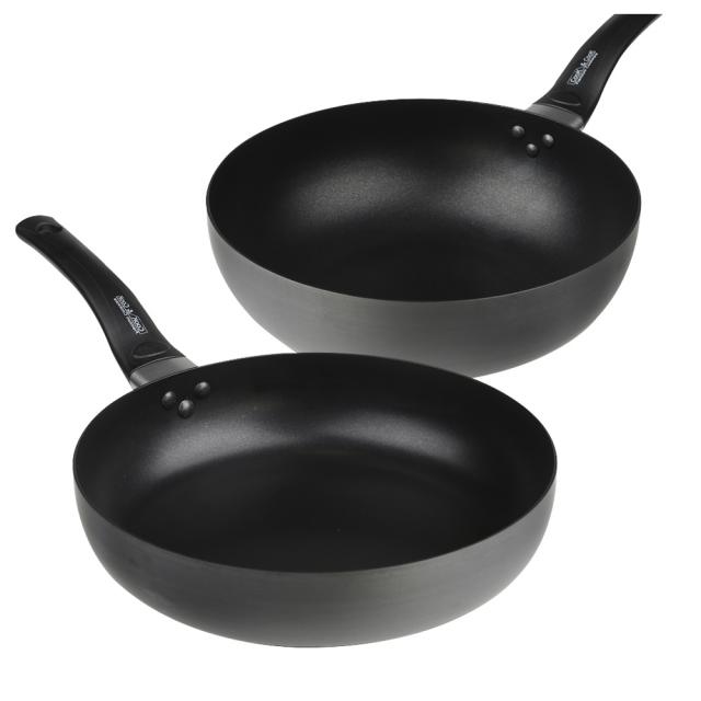 쿡앤쿡 하드앤롱 아노다이징 프라이팬 2종세트, 혼합 색상, 프라이팬 28cm + 궁중팬 28cm