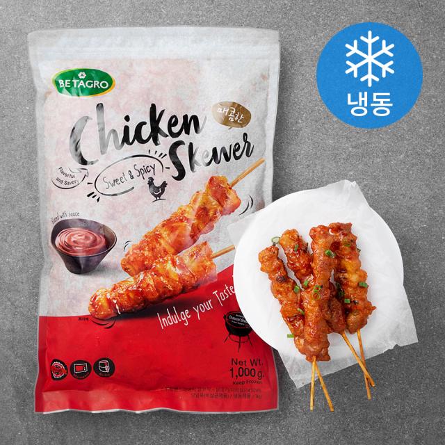 [쿠팡 직수입] 베타그로 숯불 스위트 앤 스파이시 닭꼬치 (냉동), 1kg, 1팩