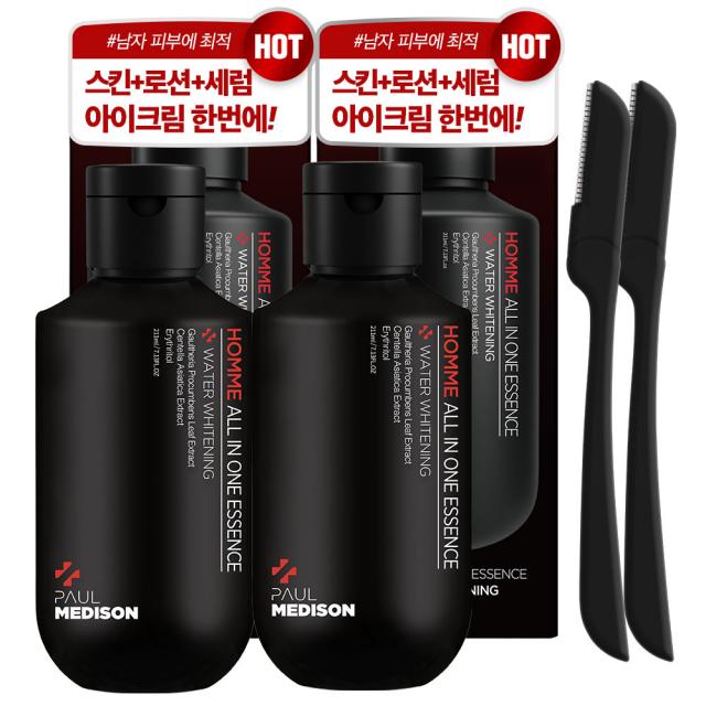 폴메디슨 옴므 워터화이트닝 올인원 에센스 페로몬향 211ml + 눈썹칼 세트 2세트