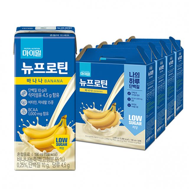 마이밀 마시는 뉴프로틴 로우슈거 바나나맛, 190ml, 64개