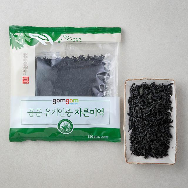 곰곰 유기인증 자른미역, 40g, 3개입