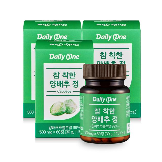 데일리원 참 착한 양배추 정 60정 3개