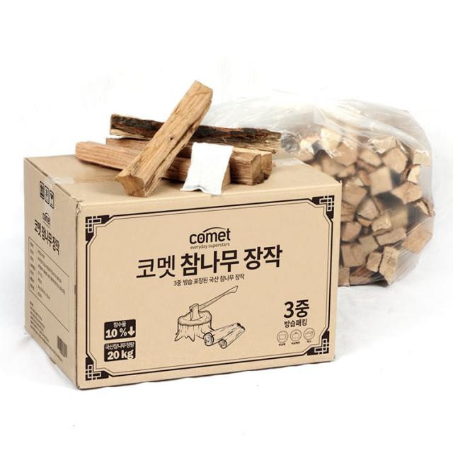 코멧 3중 방습 국산 참나무 장작 20kg 1개
