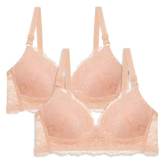 아이앤비 레이스 노와이어 저중심브라 2p