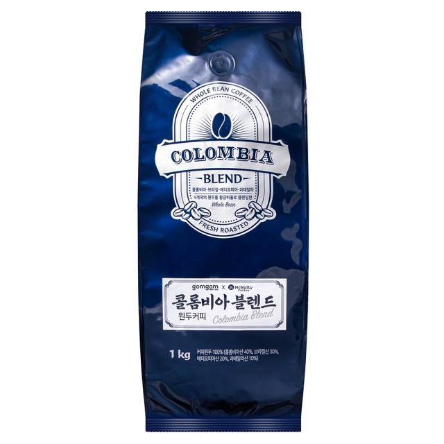 곰곰 콜롬비아 블렌드 원두커피 홀빈 분쇄안함 1000g