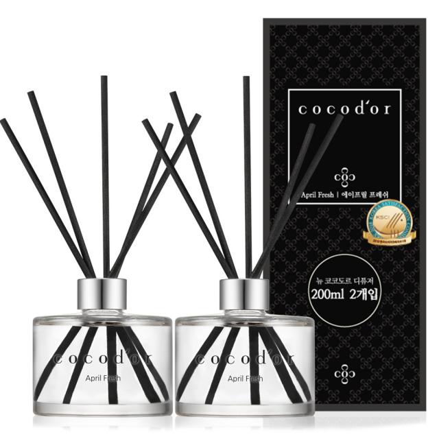 코코도르 New 디퓨저 200ml 2개 + 섬유스틱 10개 세트 에이프릴 프레쉬