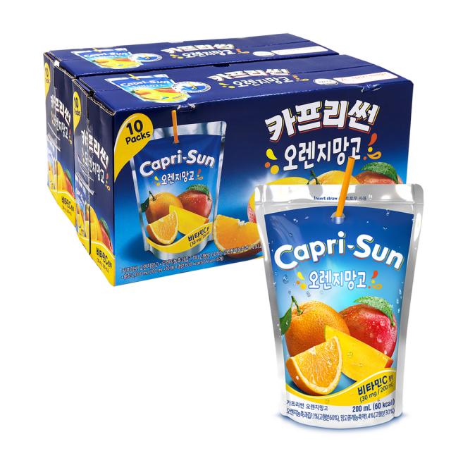 농심 카프리썬 오렌지망고, 200ml, 20개