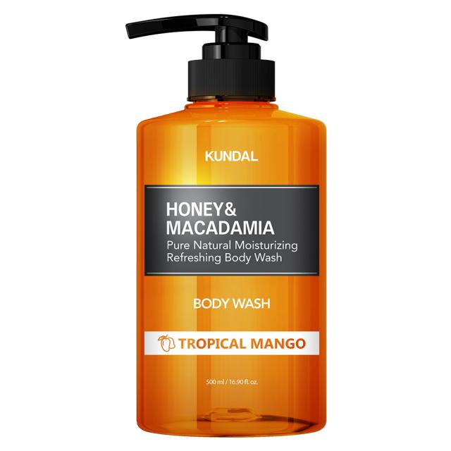 쿤달 허니 앤 마카다미아 퓨어 바디워시 바디클렌저 트로피컬망고향, 500ml, 1개