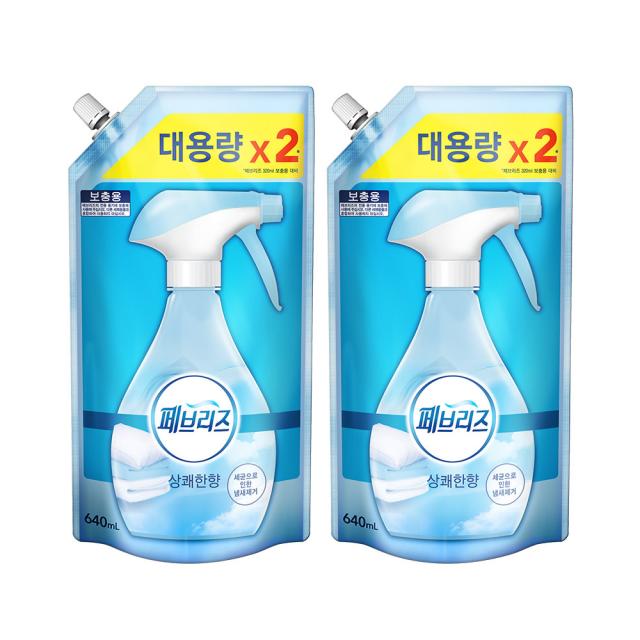 페브리즈 섬유탈취제 상쾌한향 리필 640ml 2개