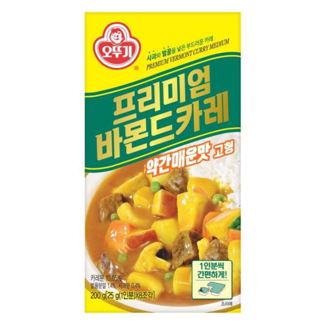 오뚜기 프리미엄 바몬드 카레 고형 약간 매운맛 200g 1개