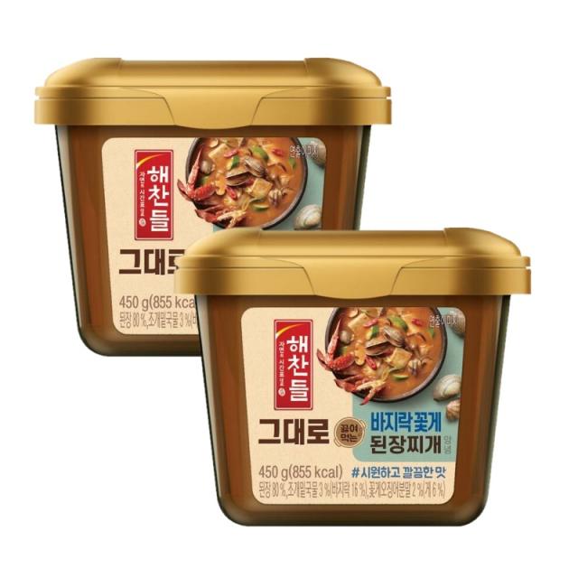 해찬들 그대로 끓여먹는 바지락꽃게 된장, 450g, 2개