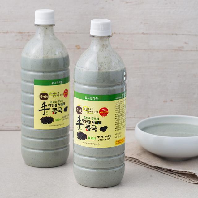 윤성순 껍질째 손수 갈아만든 아주진한 장단콩 서리태콩국, 830ml, 2개