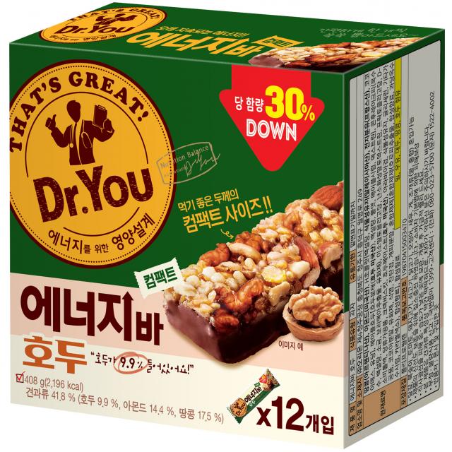 닥터유 에너지바 호두 컴팩트, 34g, 12개