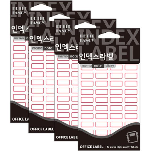 쁘띠팬시 일반 인덱스 라벨 견출지 20 211r 빨강 4개