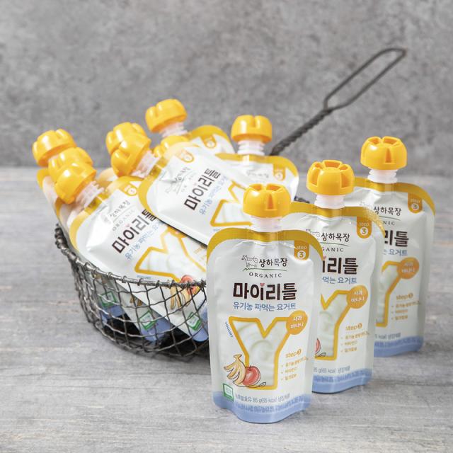 상하목장 마이리틀 유기농 짜먹는 요거트 사과바나나 85g 12개