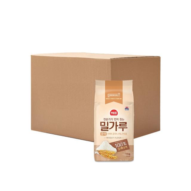 해표 중력분 밀가루, 1kg, 10개입