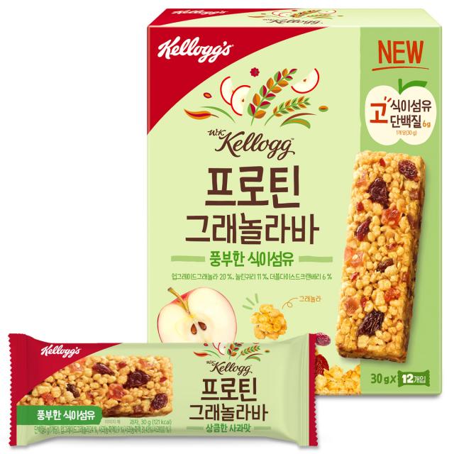 켈로그 프로틴 그래놀라바 상큼한 사과맛 30g 12개