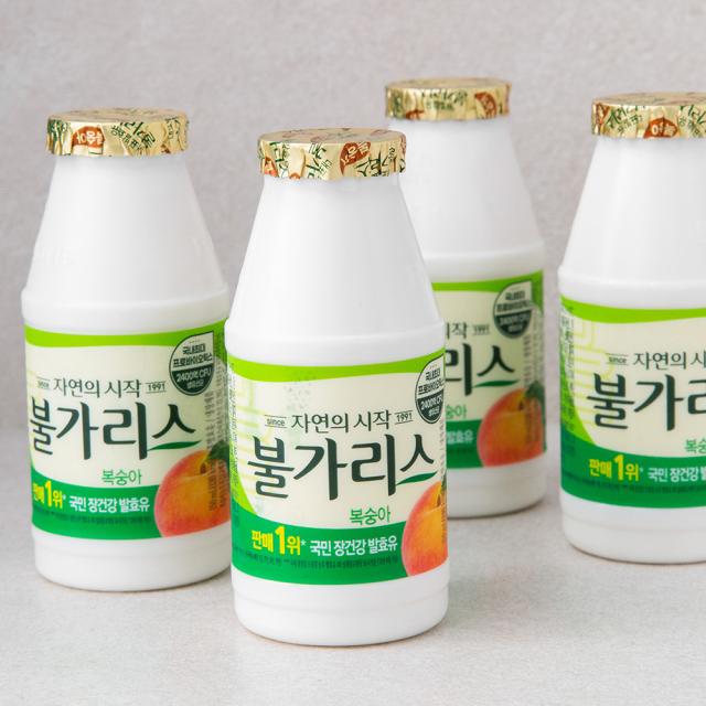남양유업 자연의 시작 불가리스 요구르트 복숭아, 150ml, 4개