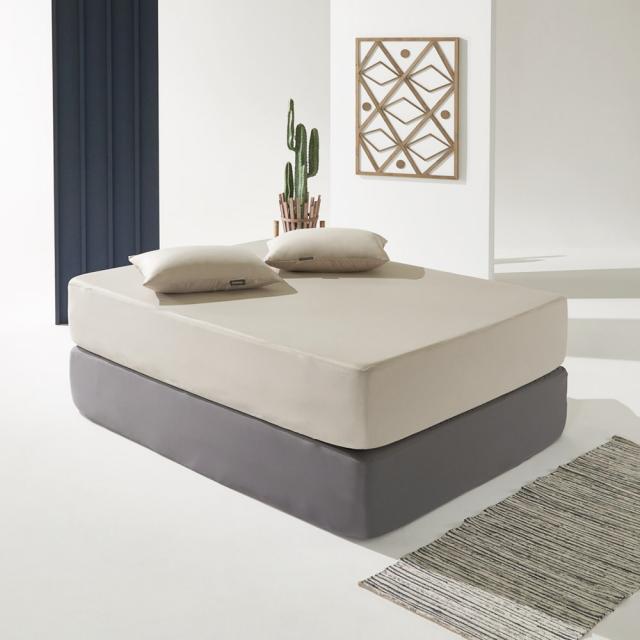 파미지오 밴드형 베이직 항균 방수 매트리스커버, 베이지