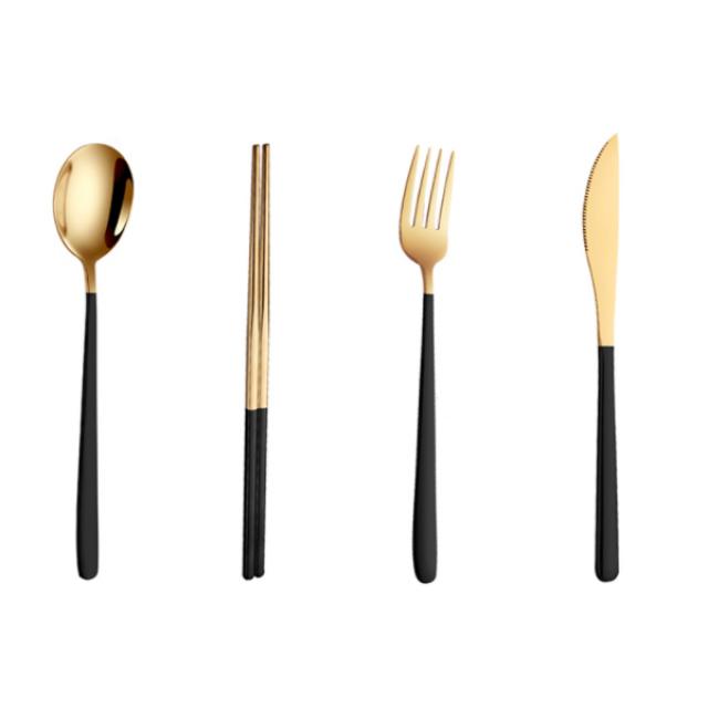 Gvea 한식 식기 4종 세트 골드블랙 1세트