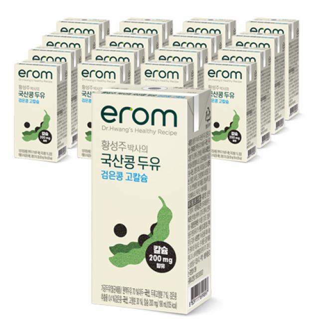 이롬 황성주 국산콩 검은콩 고칼슘 두유 190ml 16개