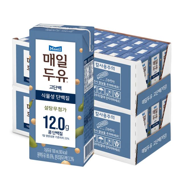 매일유업 매일두유 고단백, 190ml, 48개