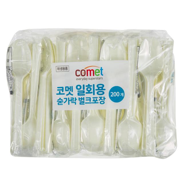 코멧 일회용 숟가락 벌크포장 200개입 1개