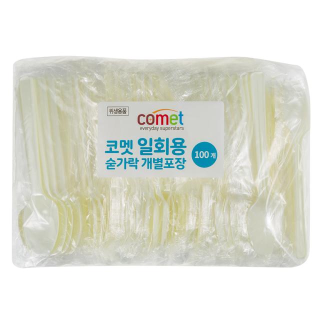 코멧 일회용 숟가락 개별포장 100개입 1개