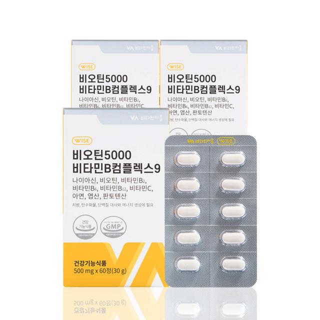 비타민마을 비오틴 5000 비타민B컴플렉스9 30g, 3개, 60정