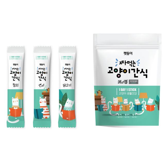 펫둥이 짜먹는 고양이 간식 3가지맛 30P, 참치, 연어, 닭고기, 1세트