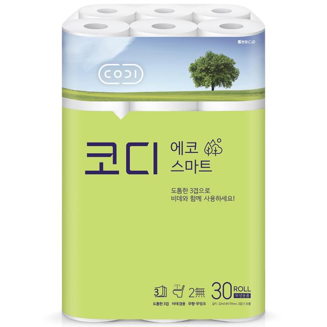 코디 에코스마트 22m 화장지, 30롤, 1개