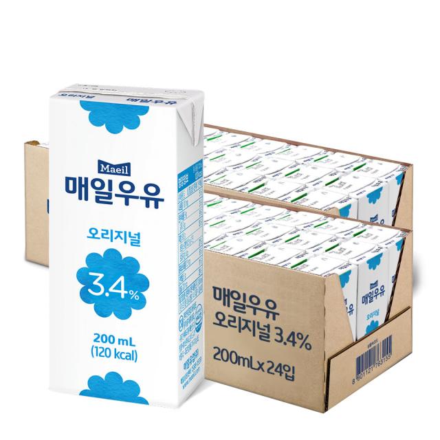 매일유업 매일우유 멸균우유 오리지널 200ml 48팩