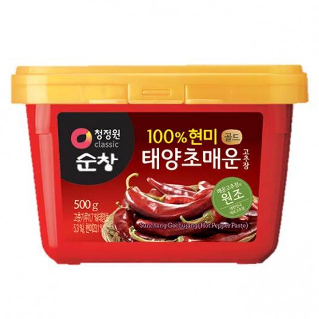 청정원순창 100% 현미 골드 태양초 매운 고추장 500g 1개