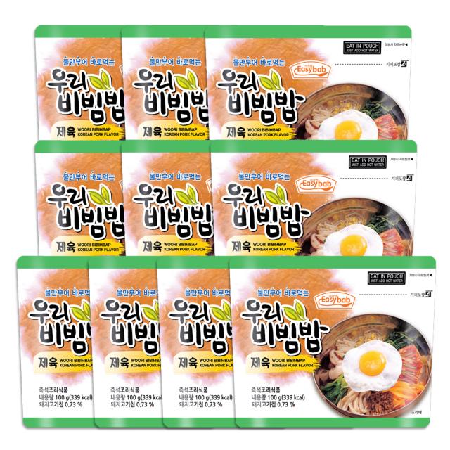 이지밥 우리비빔밥 제육, 100g, 10개