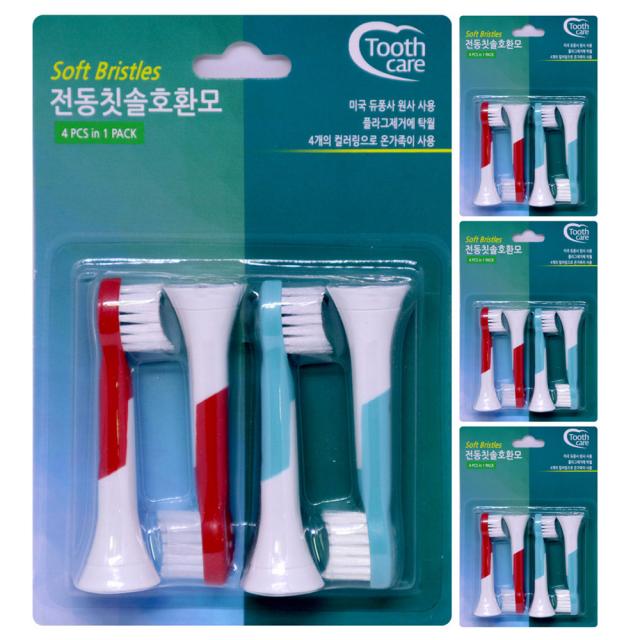 Toothcare 필립스 유아용 3~7세 전동칫솔용 호환모 4p 세트, 단일 상품, 4세트