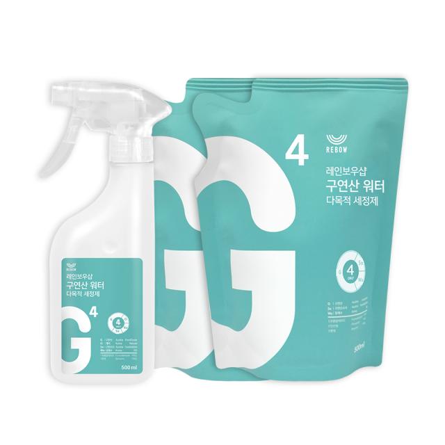 레인보우샵 구연산 워터 다목적세정제 500ml +리필 500ml X 2p 1세트