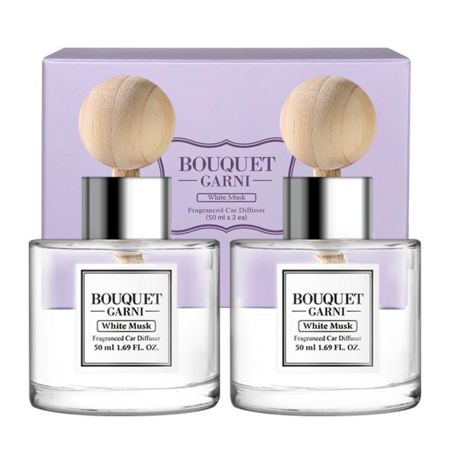 부케가르니 차량용 디퓨저 50ml, 화이트머스크, 2개