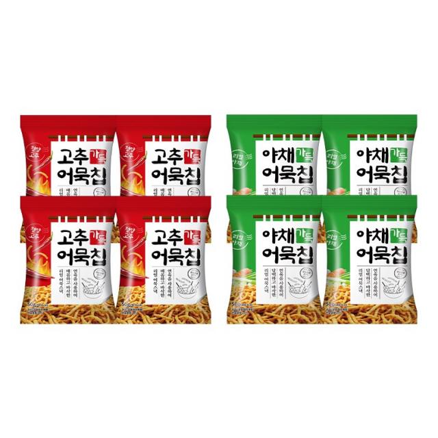 야채가득 어묵칩 50g x 4p + 고추가득 어묵칩 50g x 4p, 50g, 1세트